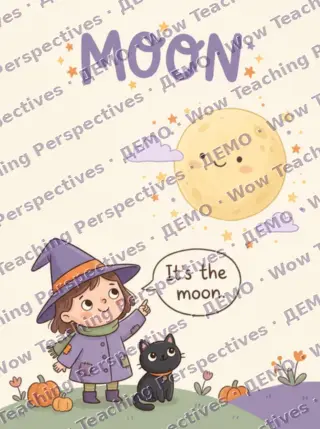 Картка Halloween Words: moon