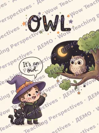 Картка Halloween Words: owl