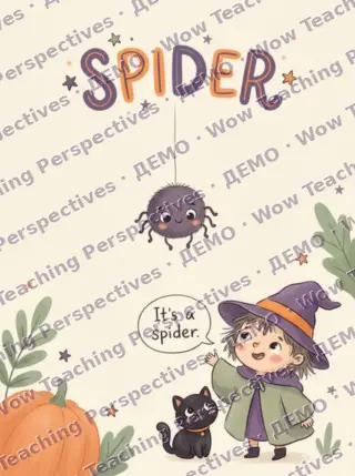 Картка Halloween Words: spider