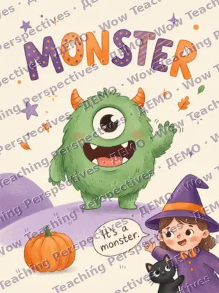 Картка Halloween Words: monster