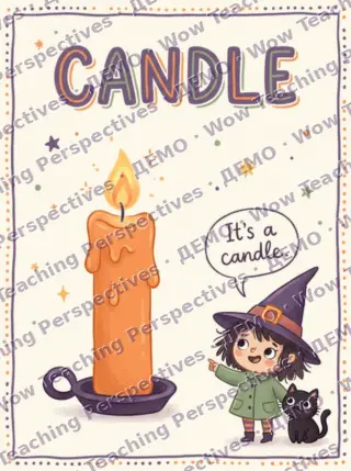 Картка Halloween Words: candle