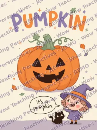 Картка Halloween Words: pumpkin