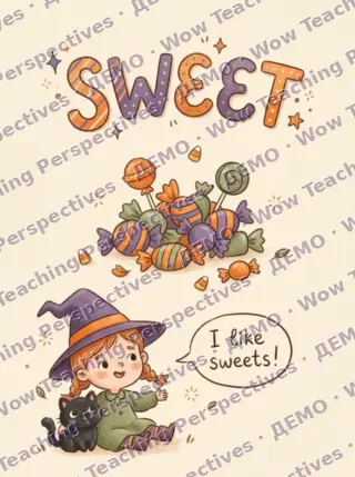 Картка Halloween Words: sweet
