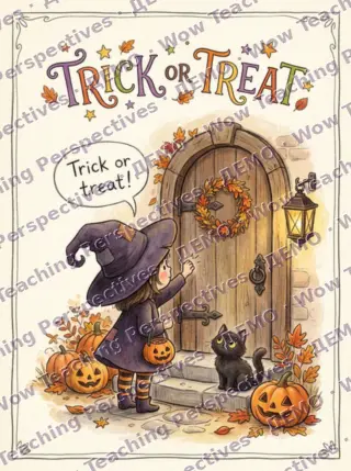 Картка Halloween Words: trick or treat